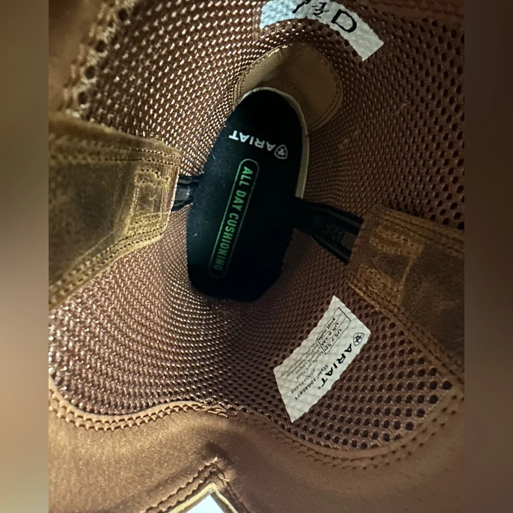 Ariat Men's Brown Sport Stratten Round Toe Cowboy Western Boots - Picture 6 of 10